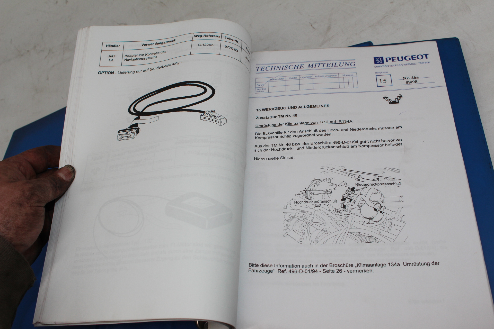 Original Peugeot Ordner „TECHNISCHE MITTEILUNGEN“ für Modeljahre 96-01 Sammlung RAR selten