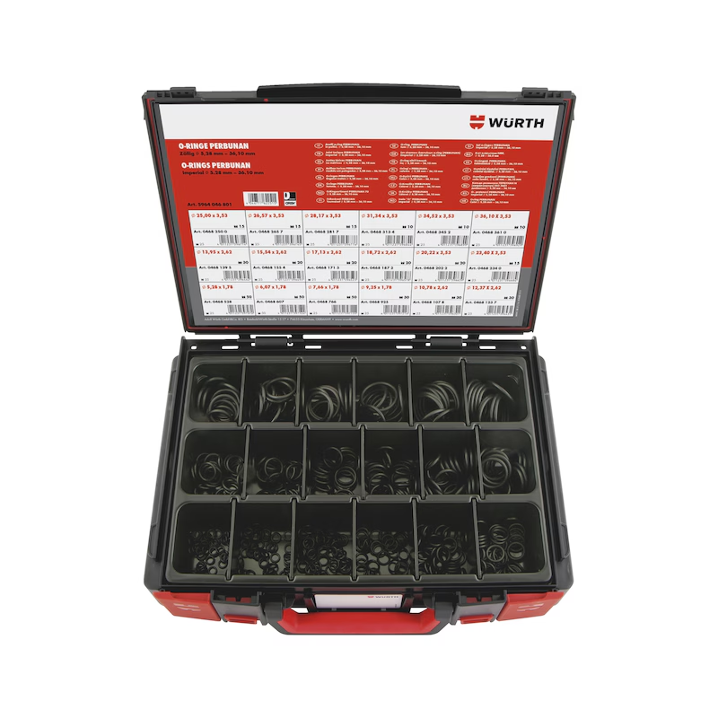 Würth O-Ring Sortiment Zoll 440-teilig NBR 70 im Systemkoffer ORSY 4.4.1
