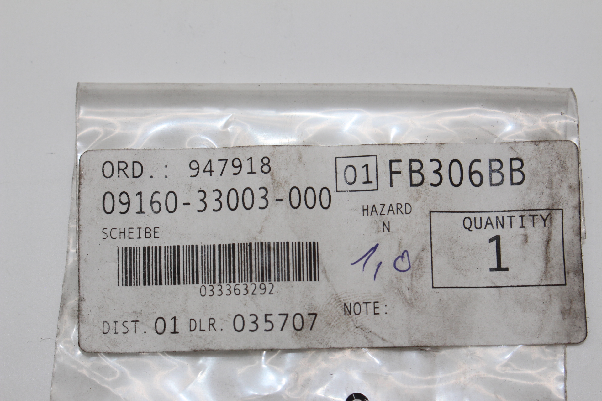 Suzuki washer Shim 33.5X41.8X1.09 09160-33003 NEU NOS NEW
