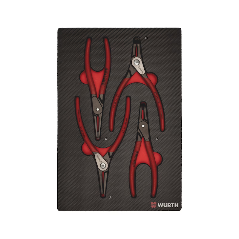 Würth ORSY System Sicherungszangen-Set 4-teilig Einlage 4.4.1 Carbon-Optik 0965905602