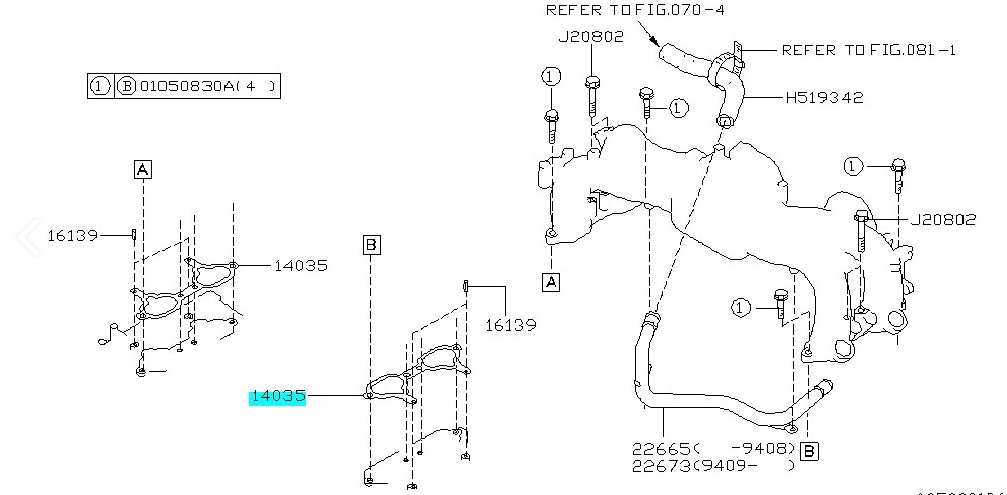 Dichtung Ansaugkrümmer 14035AA281 für SUBARU Impreza GT WRX STI LEGACY Turbo 90-98 