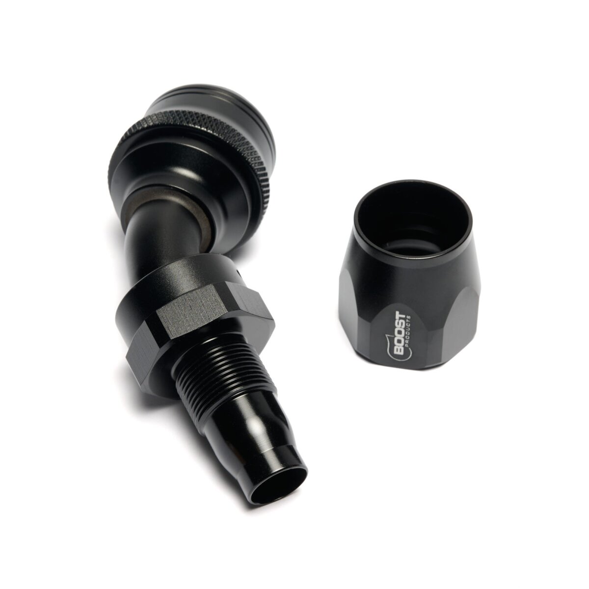 Quick Click Schlauchanschluss Fitting weiblich Dash 10 / -10 AN - 45° - schwarz matt