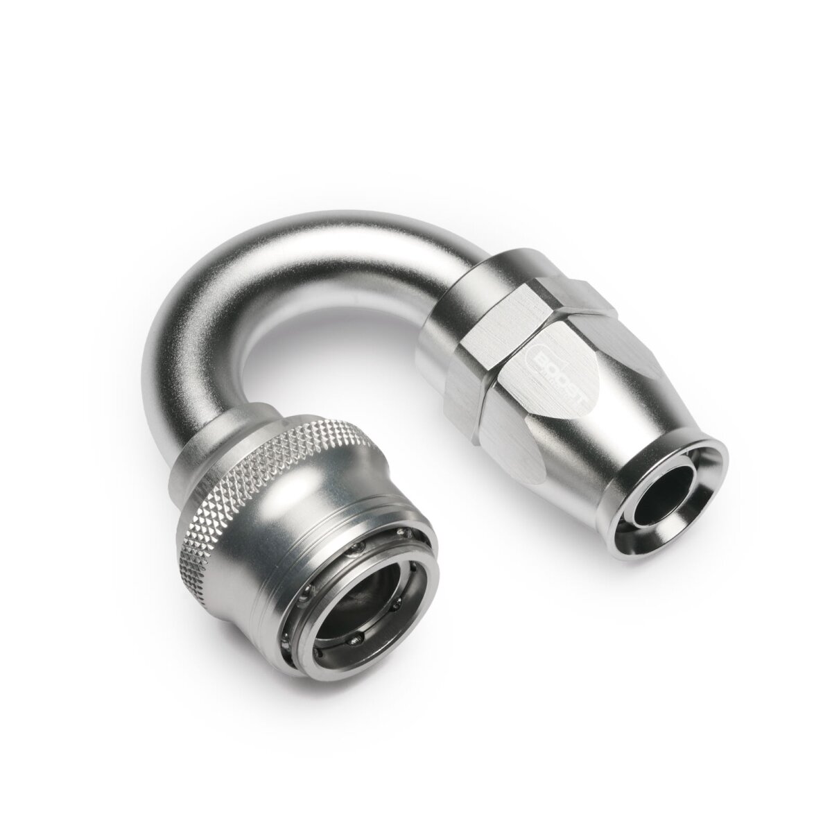 Quick Click PTFE Schlauchanschluss Fitting weiblich Dash 12 / -12 AN - 180° - silber matt
