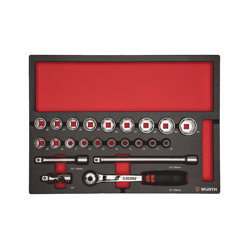 Würth ORSY System Steckschlüssel Satz 1/2 Zoll 23-teilig Einlage 8.4.1 0965905202