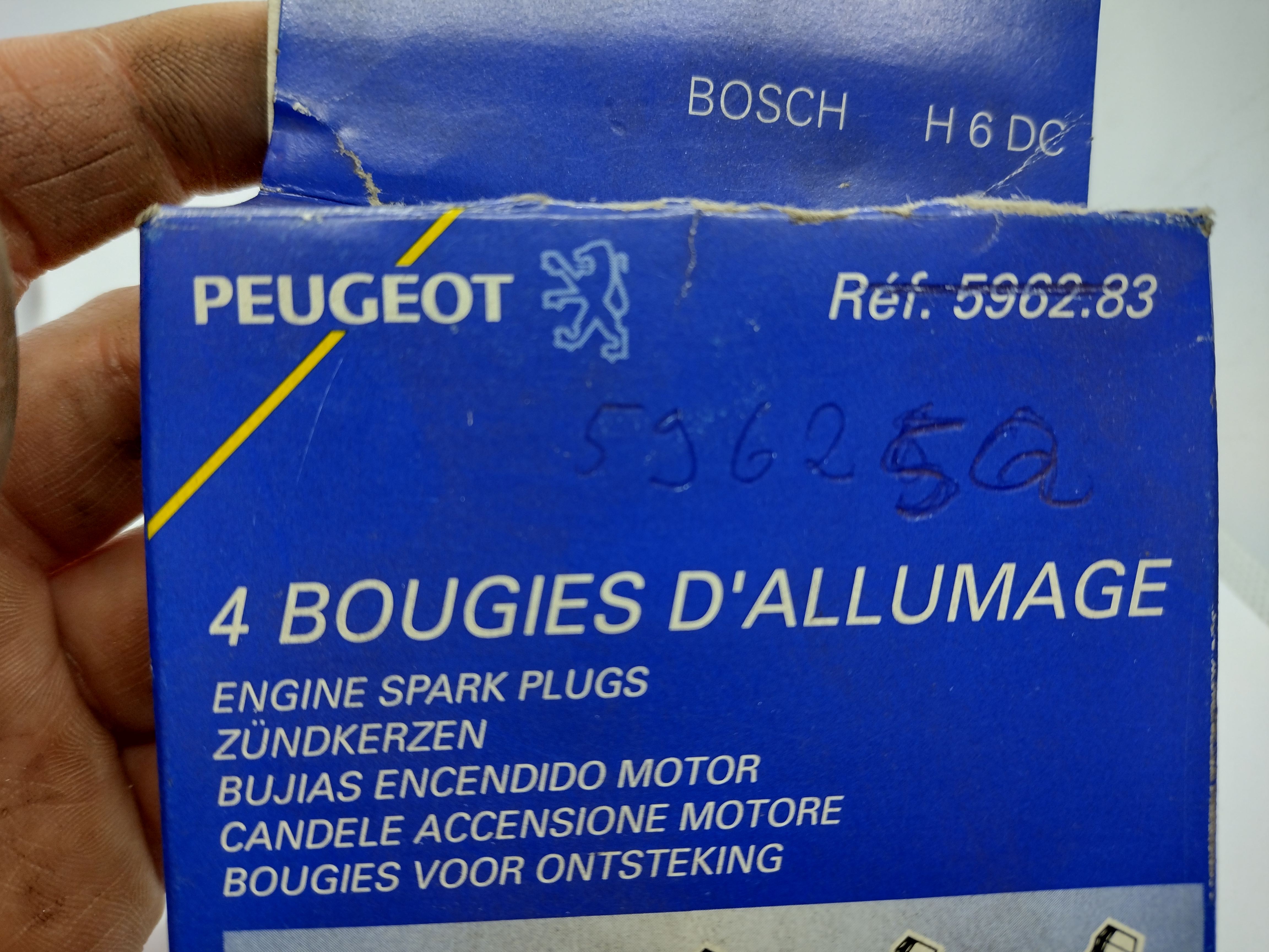 Original Peugeot Satz Zündkerzen 596283 Bosch H6DC NEU NOS NEW