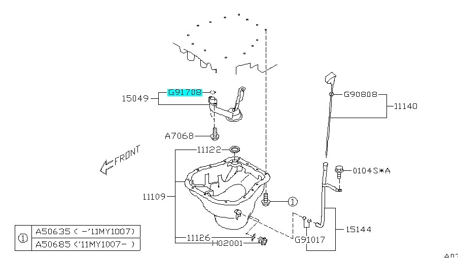O-Ring Ölansaugrohr 806917080 für Subaru Impreza (WRX/STI) 2005-2014, Forester 2007-2012 , Legacy 2003-2012, Outback 2003-2012