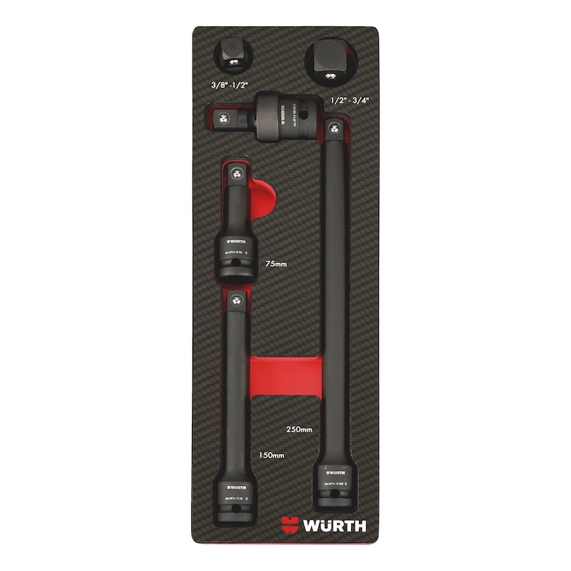 Würth ORSY System-Einlage Kraft-Steckschlüssel Zubehör 1/2 Zoll 6-tlg Carbon 0965905216