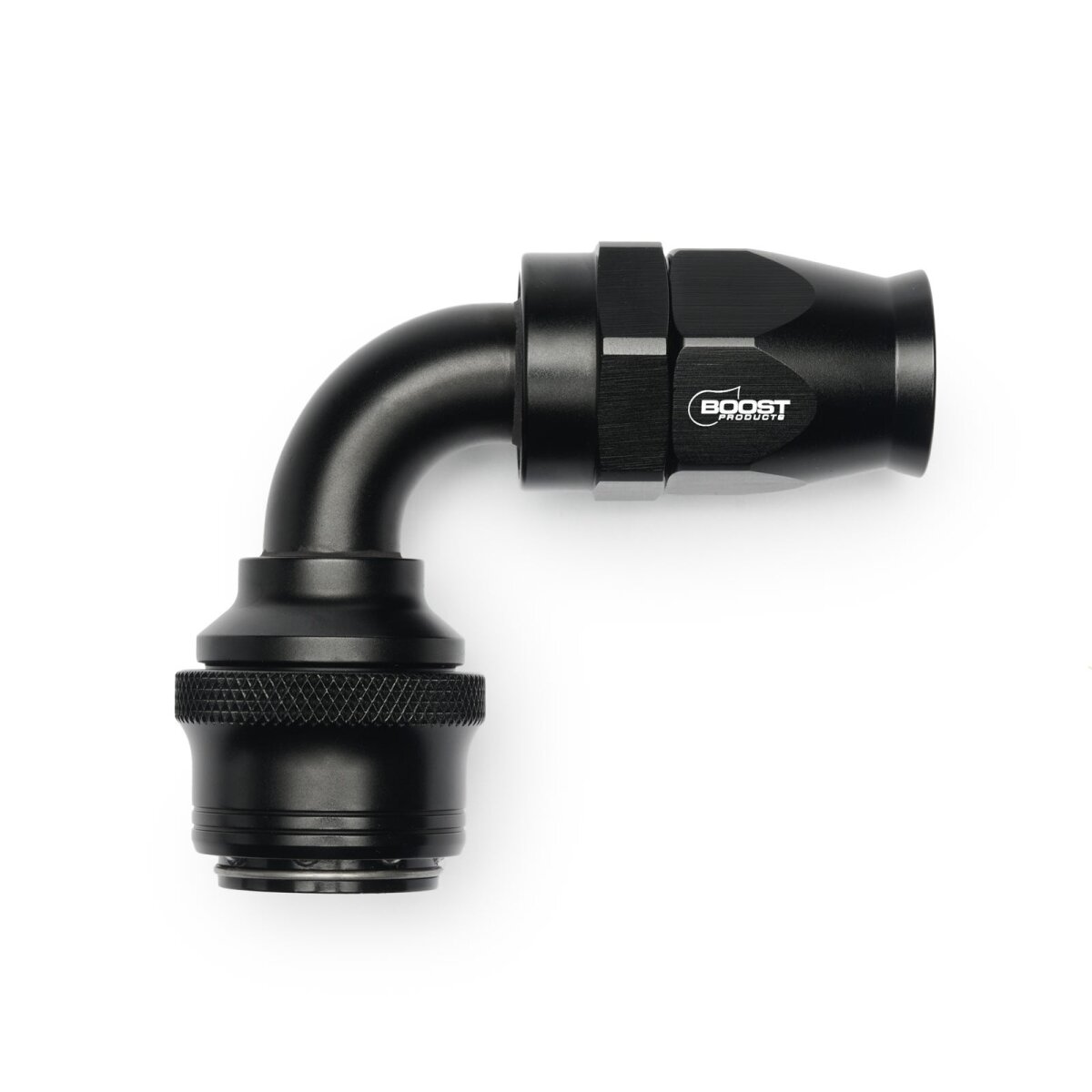 Quick Click PTFE Schlauchanschluss Fitting weiblich Dash 10 / -10 AN - 90° - schwarz matt
