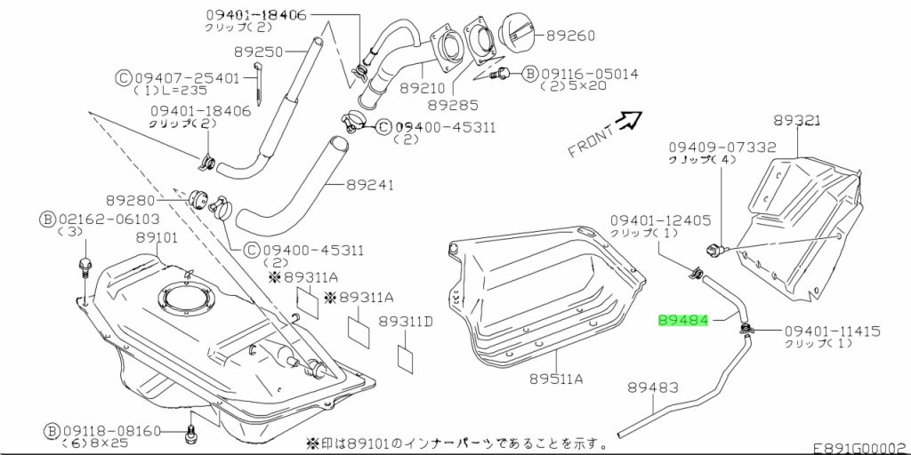 Kraftstoffschlauch 89484-81A20 für Suzuki Jimny SN413 SN413V