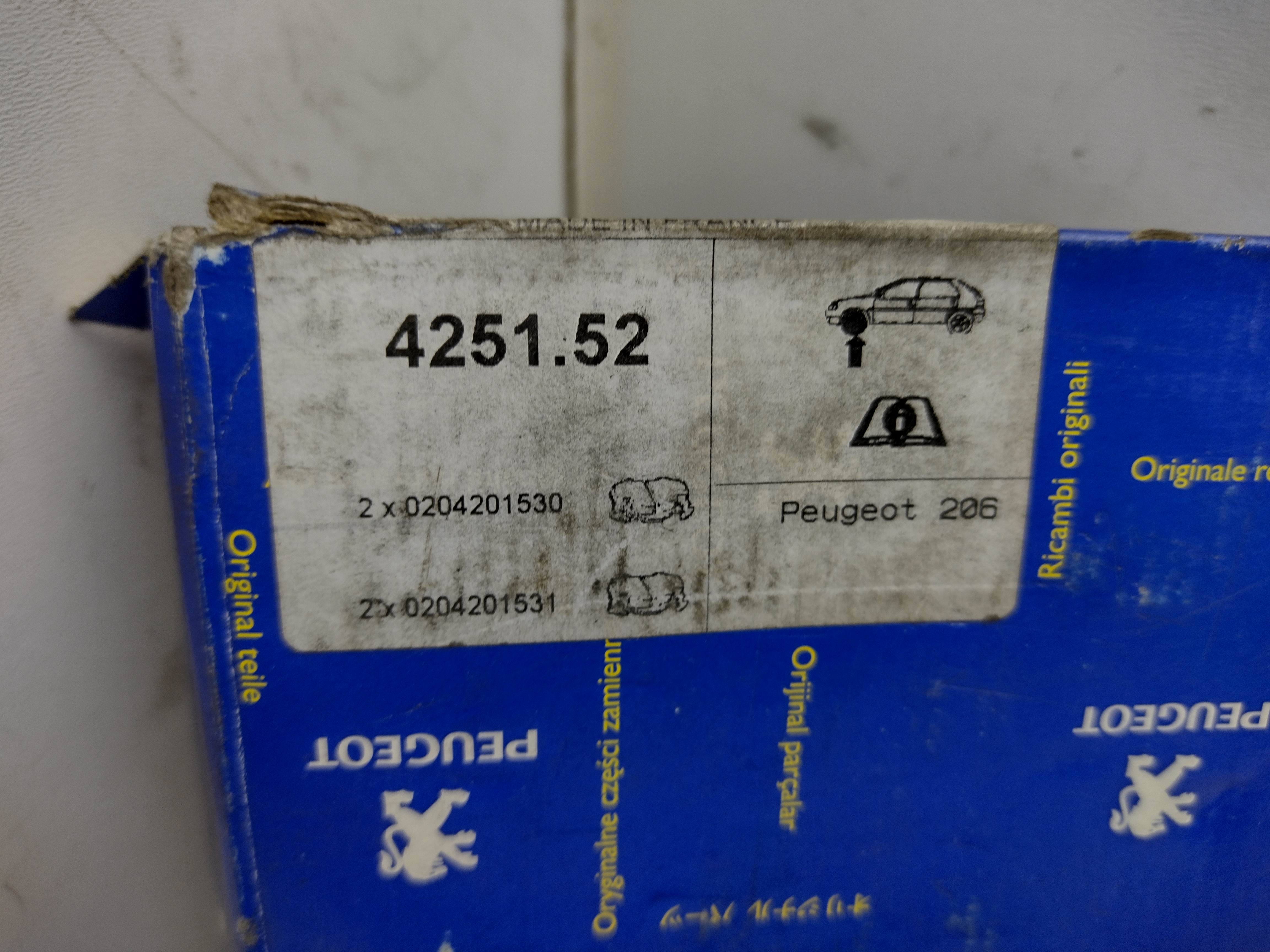  Peugeot 206 306 / Citroen XSARA  Bremsbeläge vorne (Sys.Bosch) 425484 NOS NEW OEM 