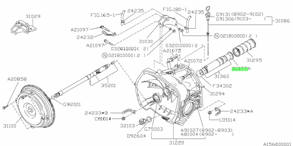 Ring Seal Gearbox 31361AA000 für SUBARU