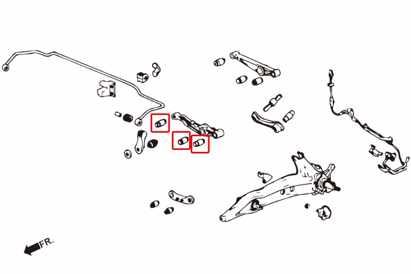 Hardrace Buchse für Unteren Querlenker hinten für Honda Civic 5. EG, EH, EJ1/2