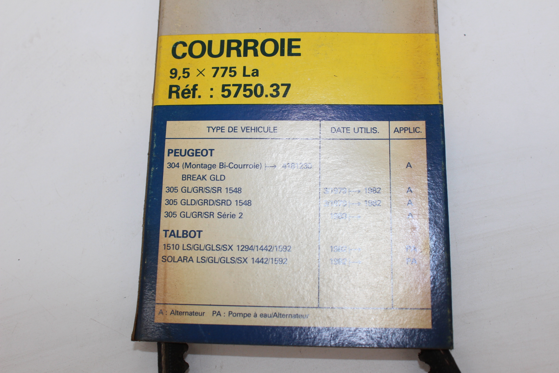 Peugeot 305 J5 / Citroen C25 Keilriemen 10x775 575037 NEU NOS NEW 