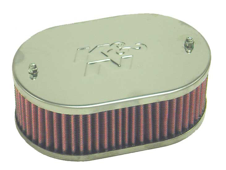 K&N 56-9070 Vergaser Sportluftfilter 113mm Anschluss 64mm hoch oval Chrom