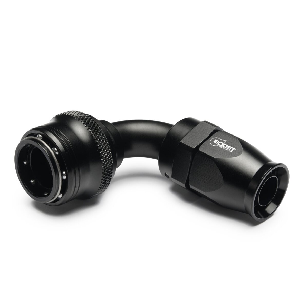 Quick Click PTFE Schlauchanschluss Fitting weiblich Dash 10 / -10 AN - 90° - schwarz matt