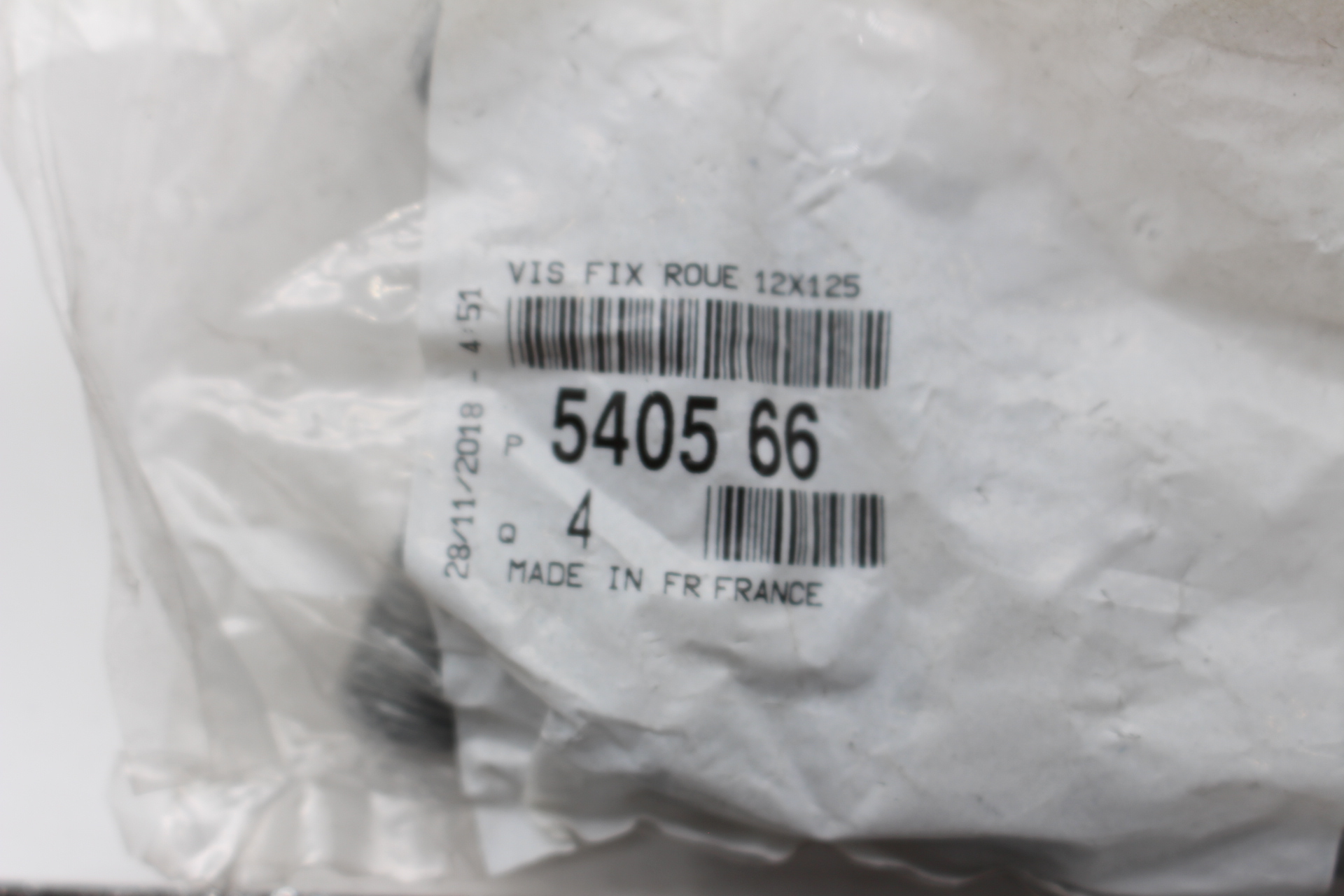 Citroen / Peugeot Radschraube M12x1,25- 45mm SW17 540566 NEU NOS NEW