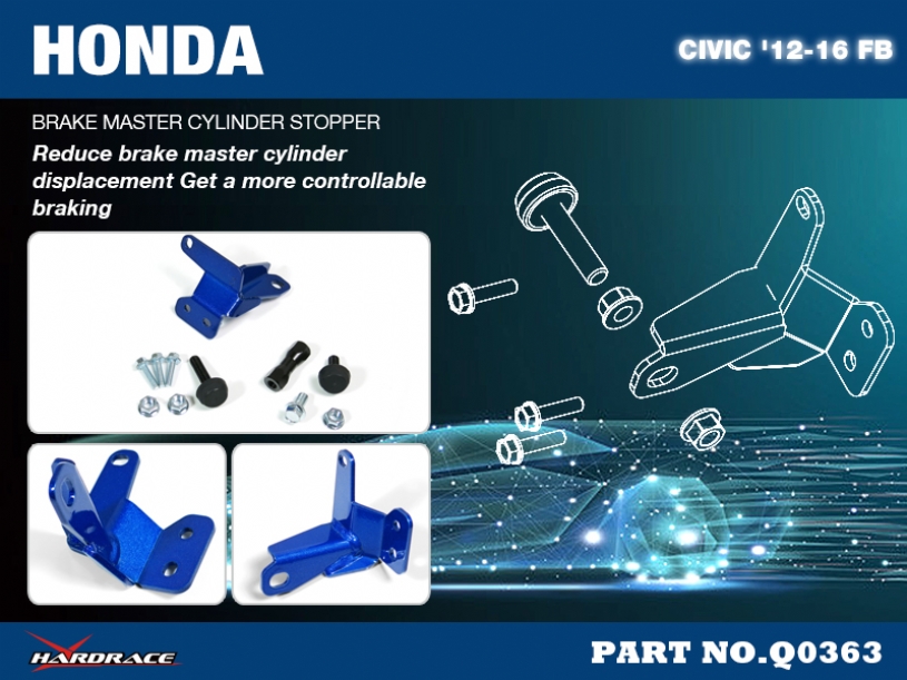 Hardrace Brems Hauptbremszylinder Halterung für Honda Civic 9. FG, FB