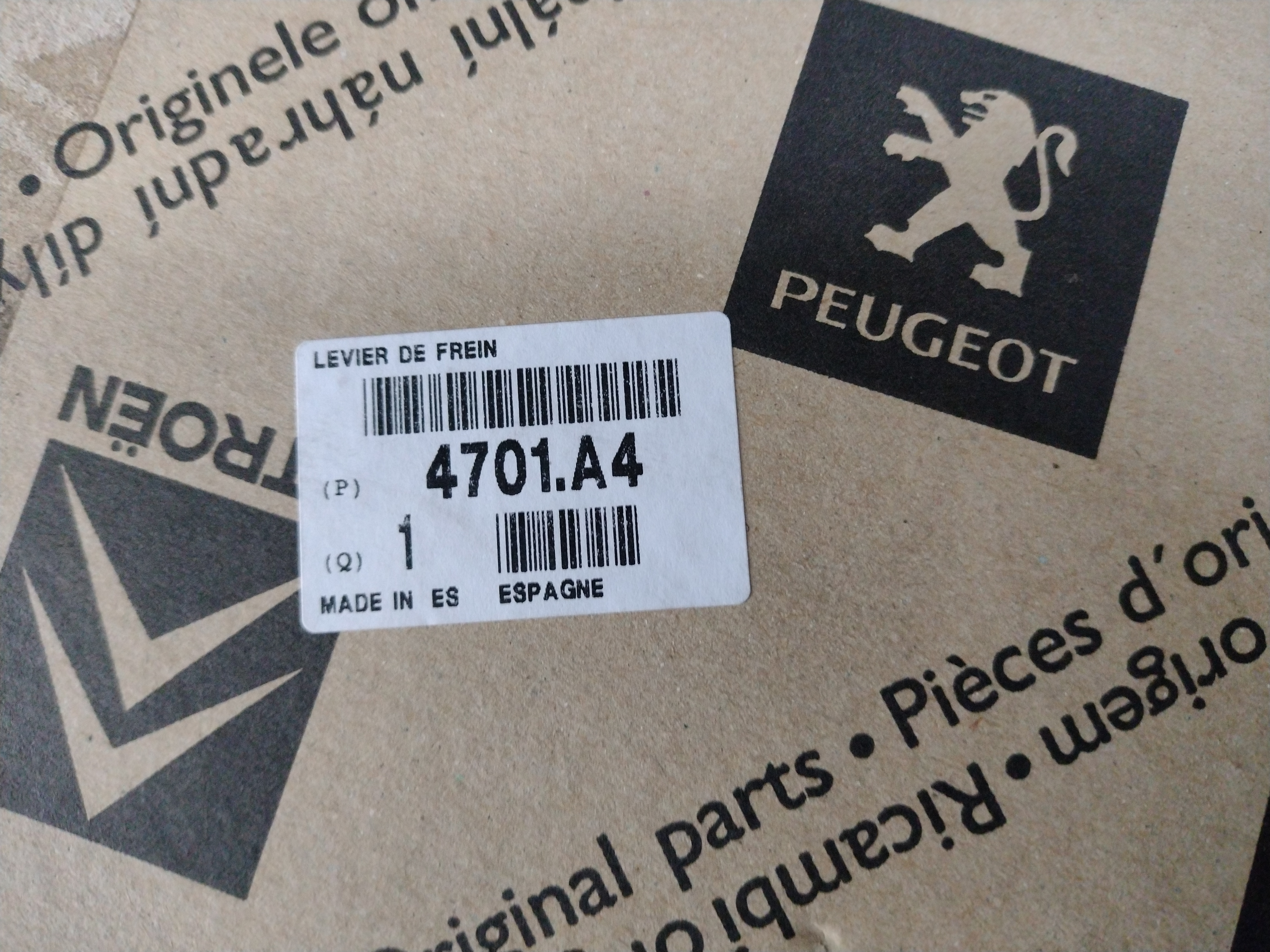 Peugeot 407 / Citroen c5 III Handbremshebel 4701A4 NEU NOS NEW 