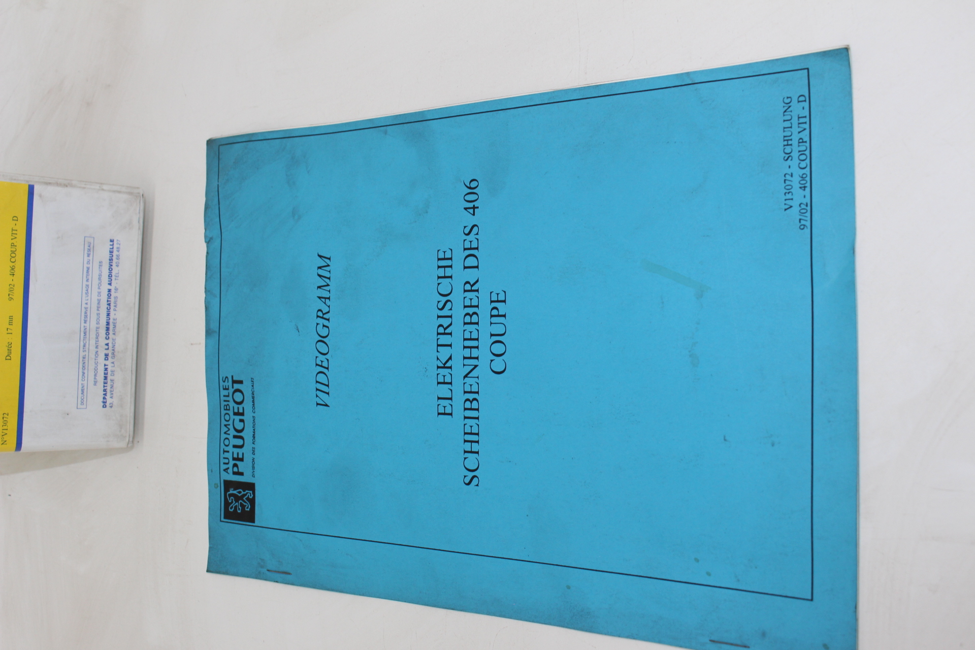 Original Peugeot Lehrvideokassette – Elektrische Scheibenheber des 406 Coupe