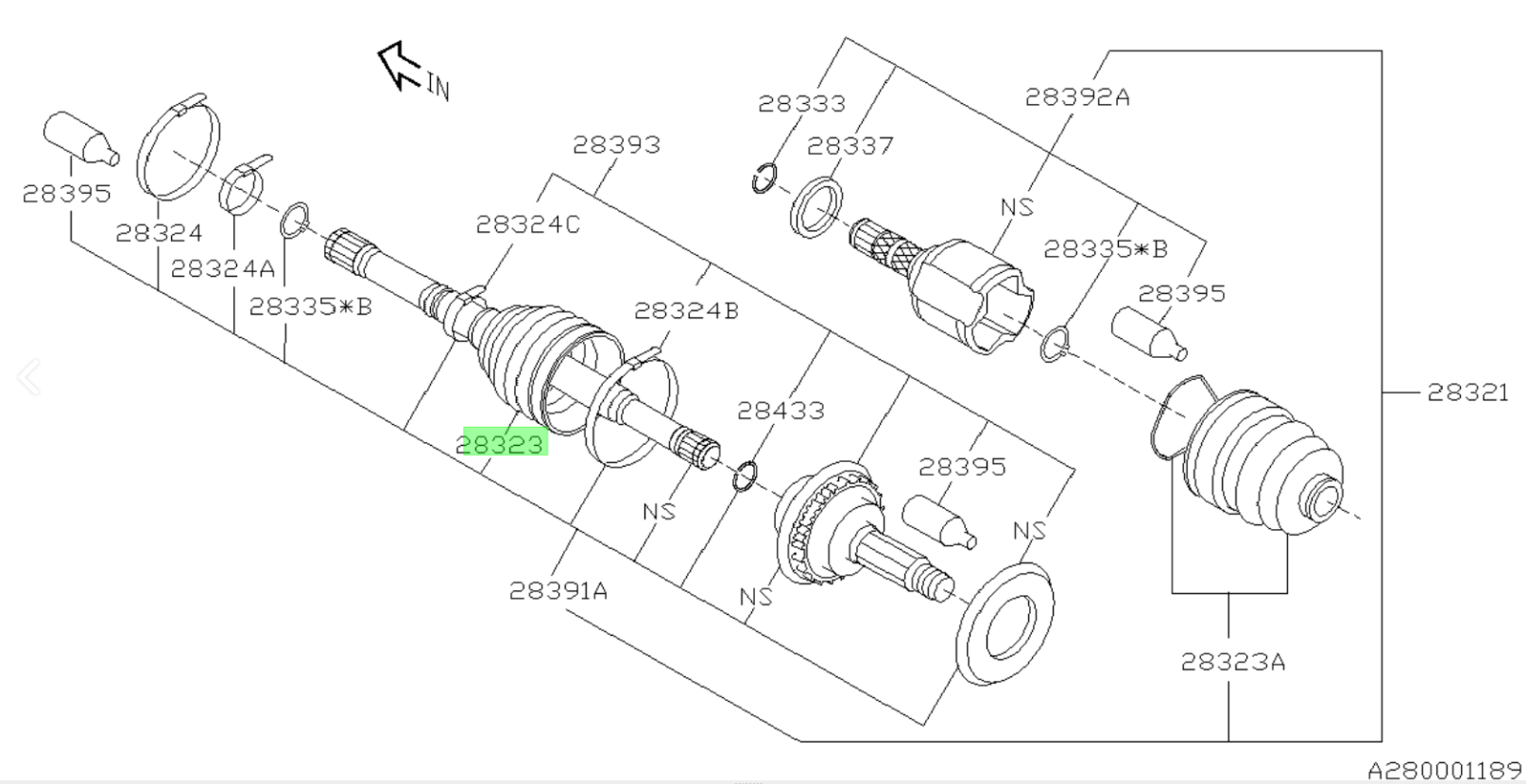 Achsmanschette vorne innen 28323FG030 für Subaru Forester 2002-2007, Legacy 2002-2006 Achsmanschette vorne innen 28323FG030 für Subaru Forester 2002-2007, Legacy 2002-2006