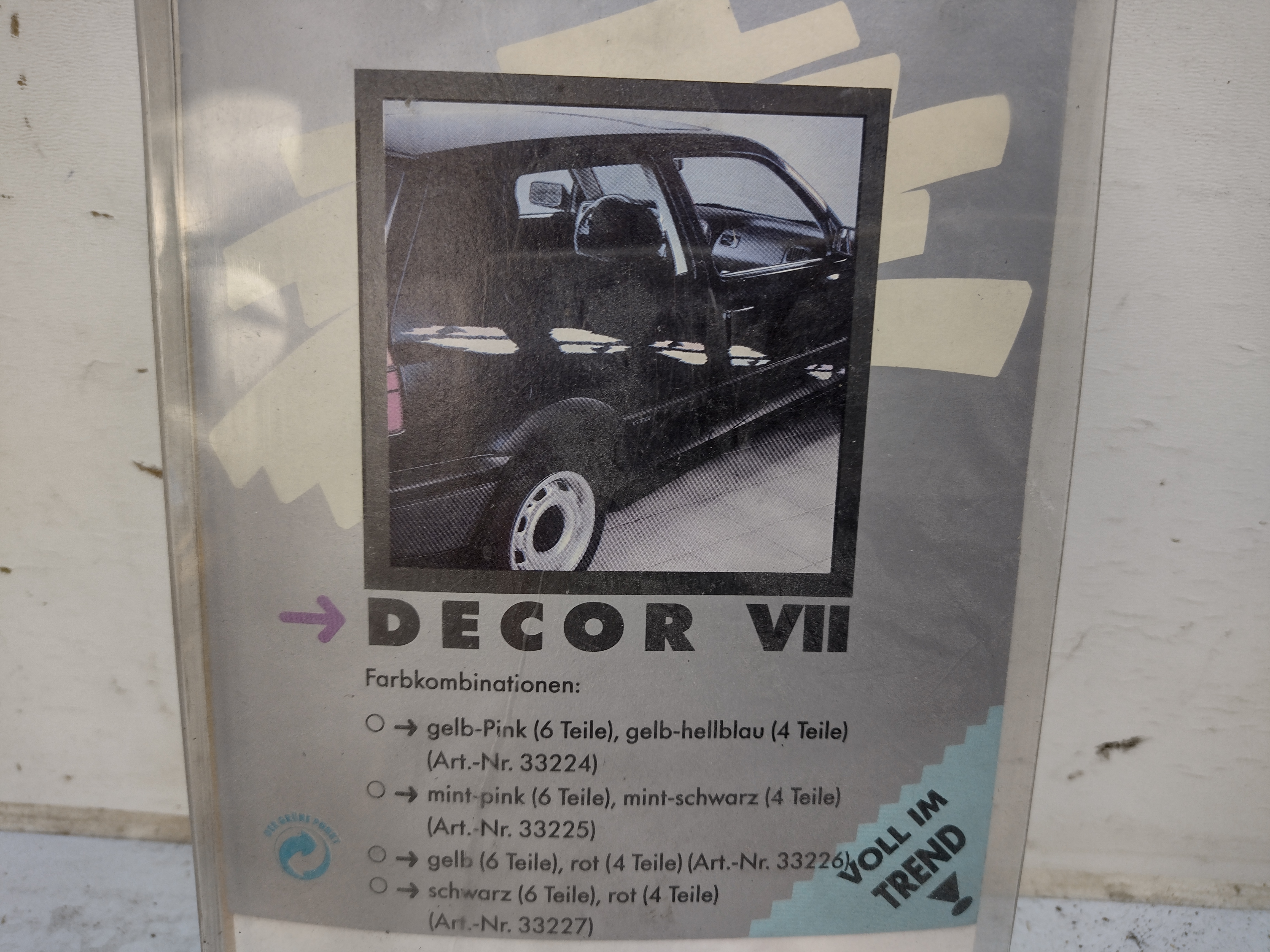 FUN DECOR VII Retro Classic Drekorsatz PINK GELB Youngtimer Oldtimer