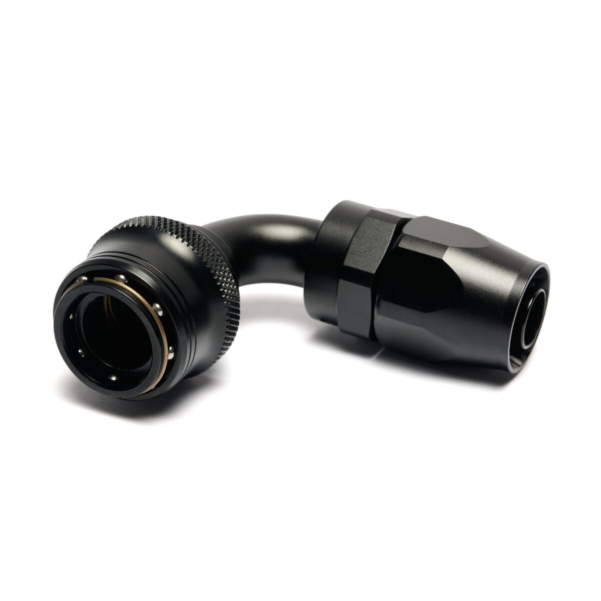 Quick Click Schlauchanschluss Fitting weiblich Dash 8 / -08 AN - 90° - schwarz matt