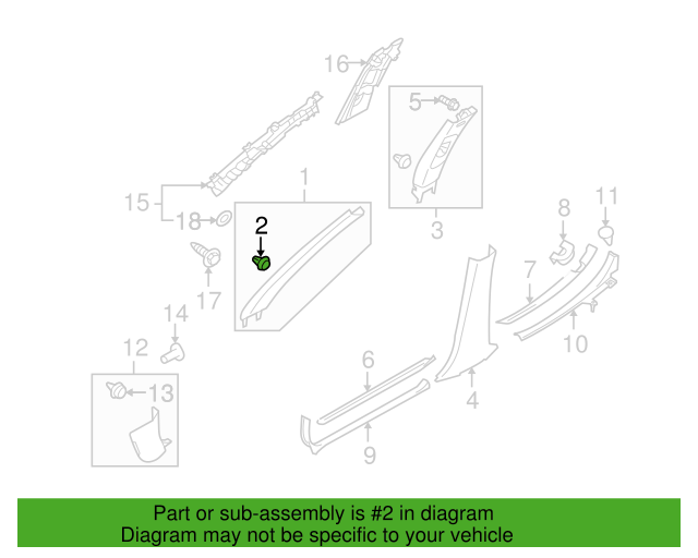 Frontscheiben Clip 909150031 für Subaru Legacy Outback Forester 09-14