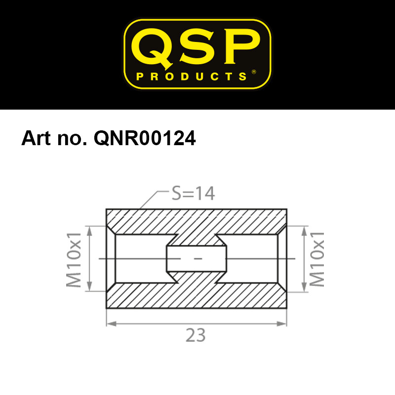 QSP Verbinder für Bremse Messing M10x1.0 konkav Female