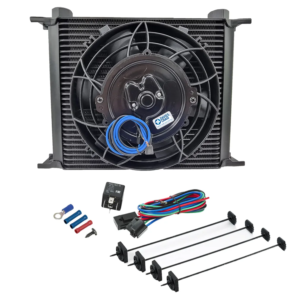 Davies Craig Motor/Getriebeölkühler 50mm 30-reihig AN10+203mm (8") Lüfter (12V)