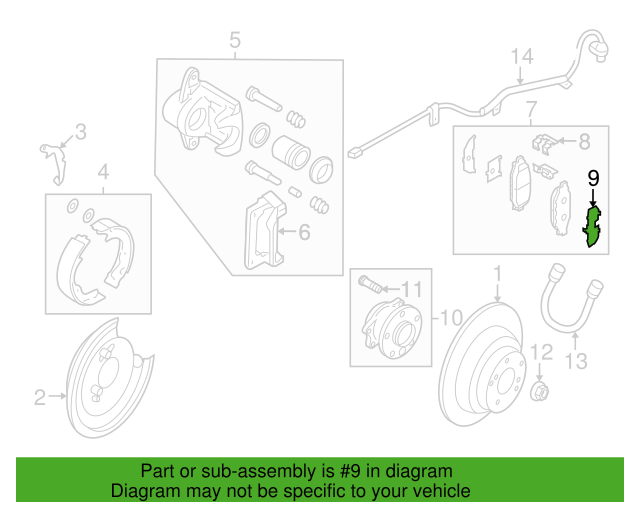 Disc Brake Pad Shim 26633AG020 für 2005-2023 Subaru