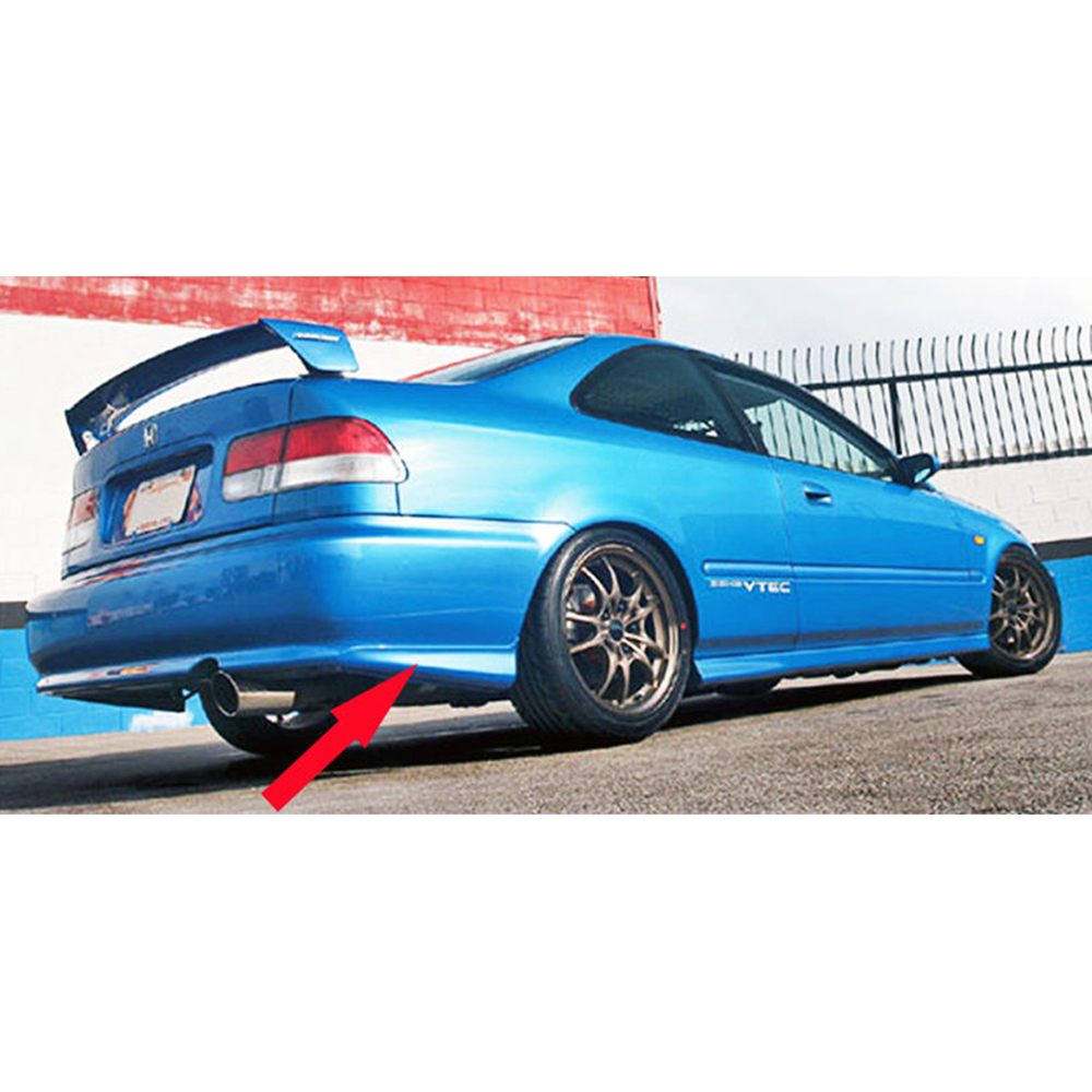 Mugen Style Heckstoßstangen-Abdeckungen PU für Honda Civic 99-01 2/4-Türer