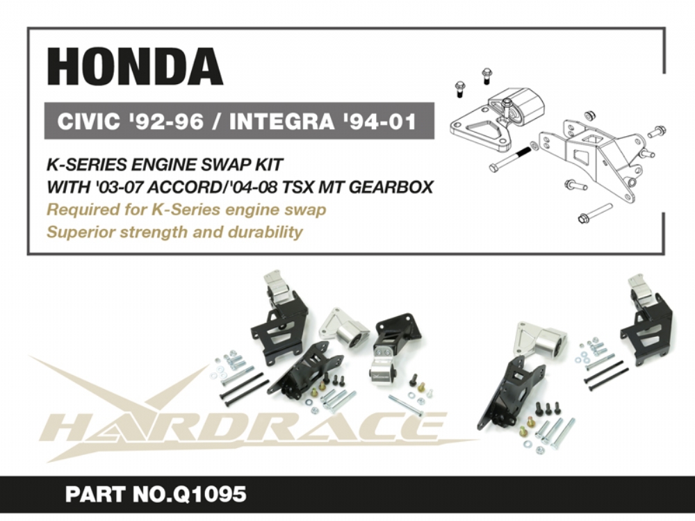 Hardrace K-series Swap Motorlager Kit für Honda Civic 5. EG, EH, EJ1/2