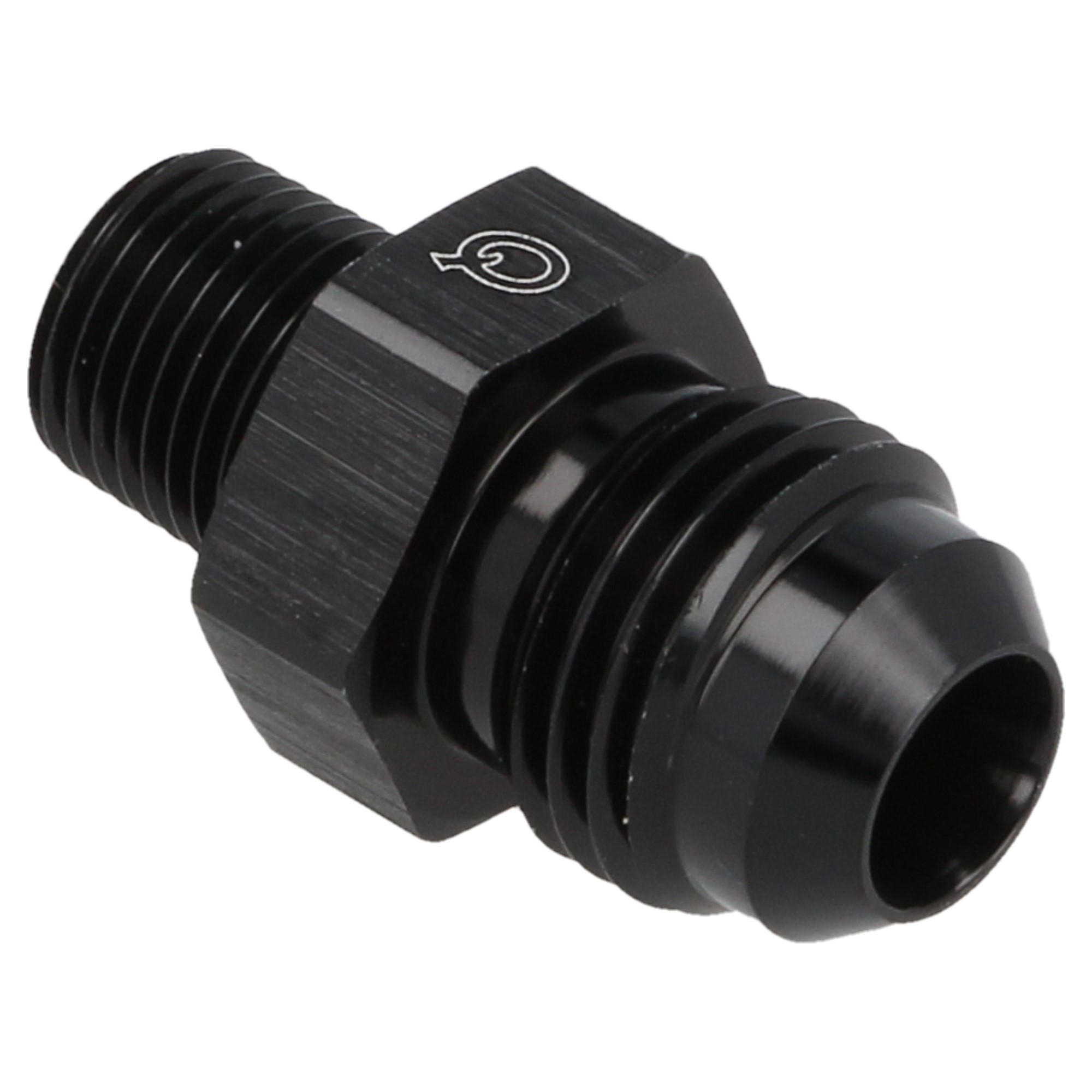 QSP Aluminium Adapter männlich AN6 Dash 6 - 3/8 NPT schwarz