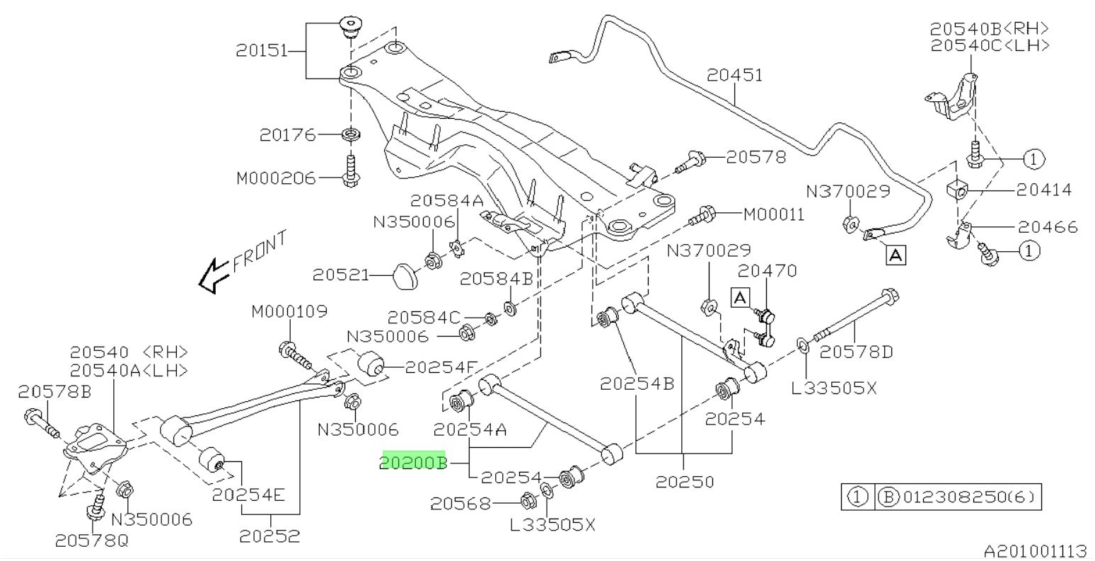 Querlenker Hinterachse 20250SA000 für Subaru Forester SG 2002-2007