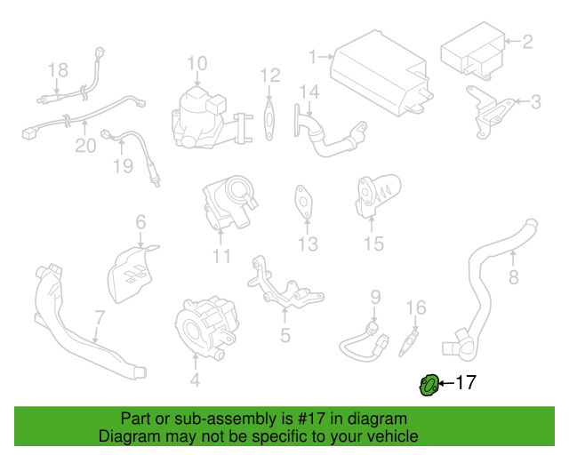 Suction Pipe Gasket 14852AA030 für Subaru Forester Impreza 06-13