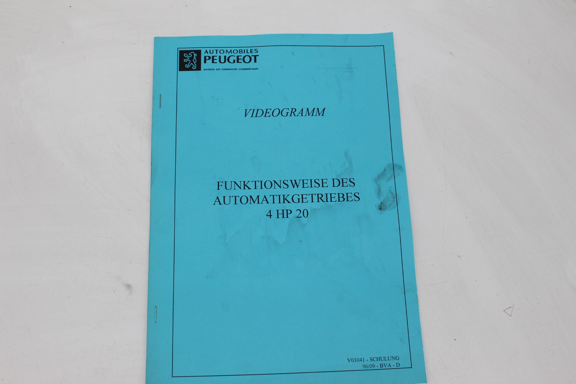 Peugeot Lehrvideokassette – FUNKTIONSWEISE DES AUTOMATIKGETRIEBE 4 HP 20