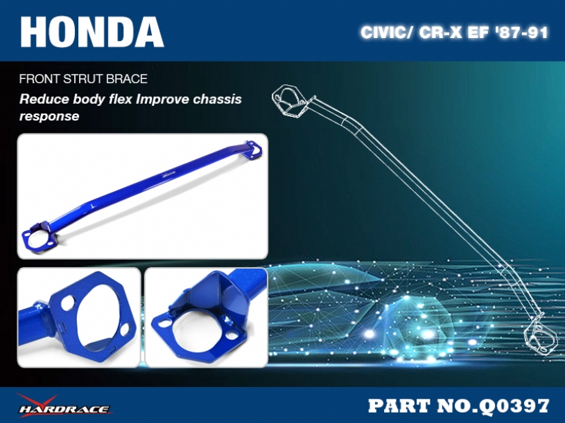 Hardrace Domstrebe vorne für Honda Civic 4. EC,ED,EE,EF, CRX 2. EF6/7/8