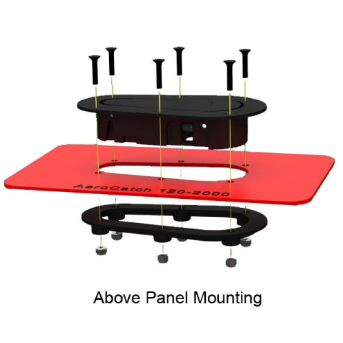 AeroCatch 120-2000 Haubenverschluss Above Panel schwarz nicht abschließbar