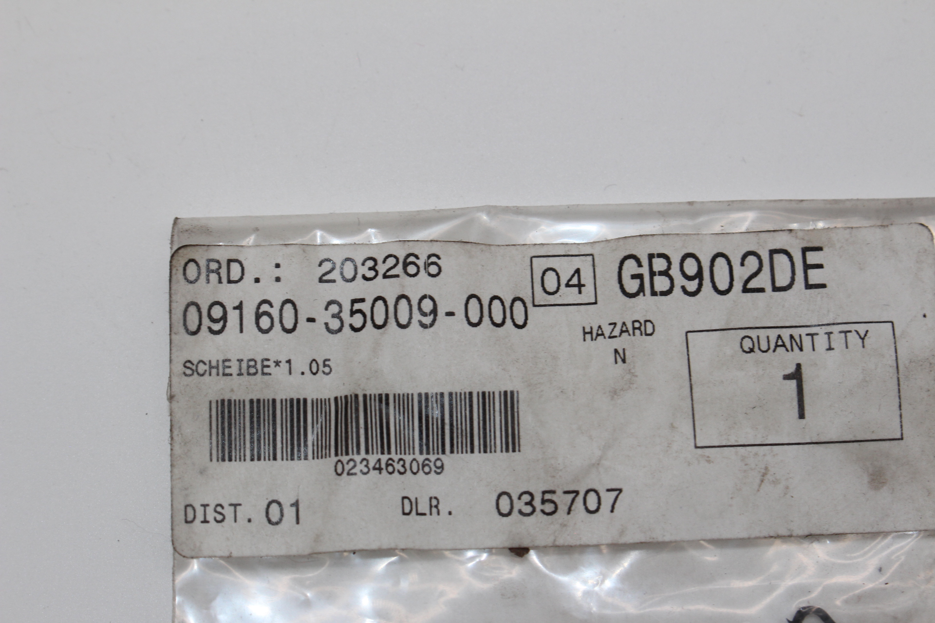 Suzuki washer Shim 35x46x1.05 09160-35010 NEU NOS NEW