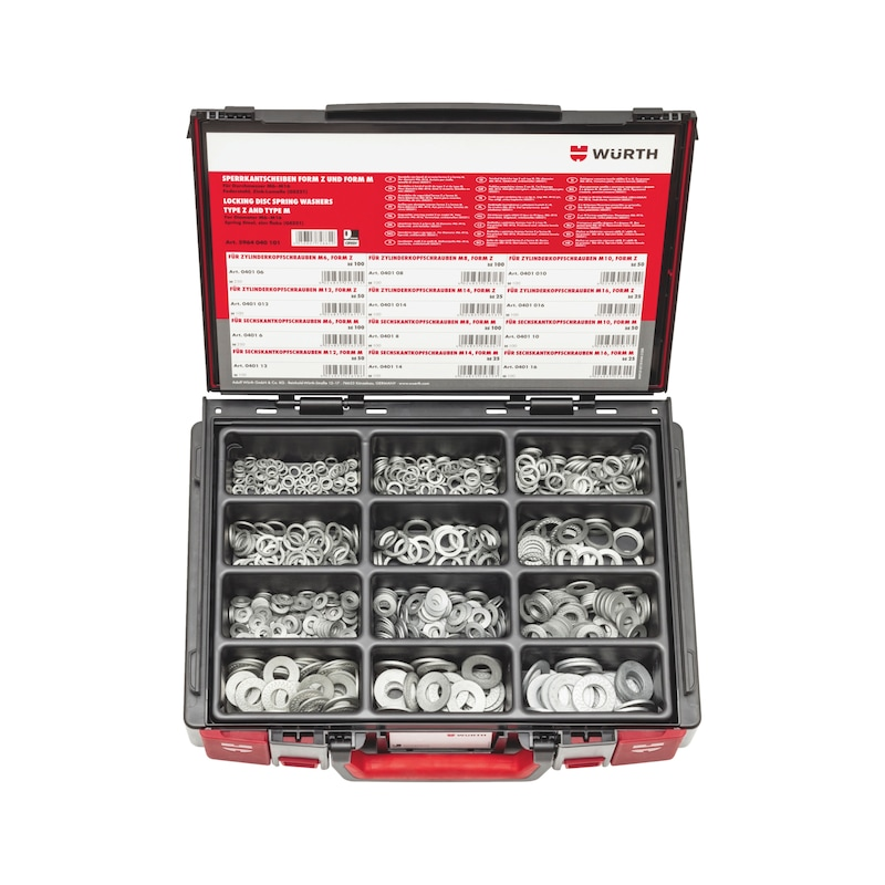 Würth Sperrkantscheiben Sortiment 700-teilig Form M & Z Stahl DPE System-Koffer 4.4.1