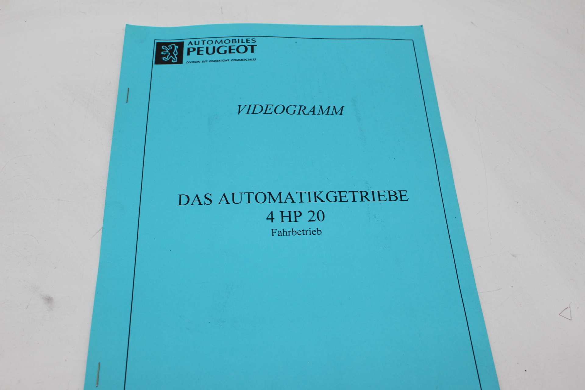 Peugeot Lehrvideokassette – DAS AUTOMATIKGETRIEBE 4 HP 20 FAHRBETRIEBE