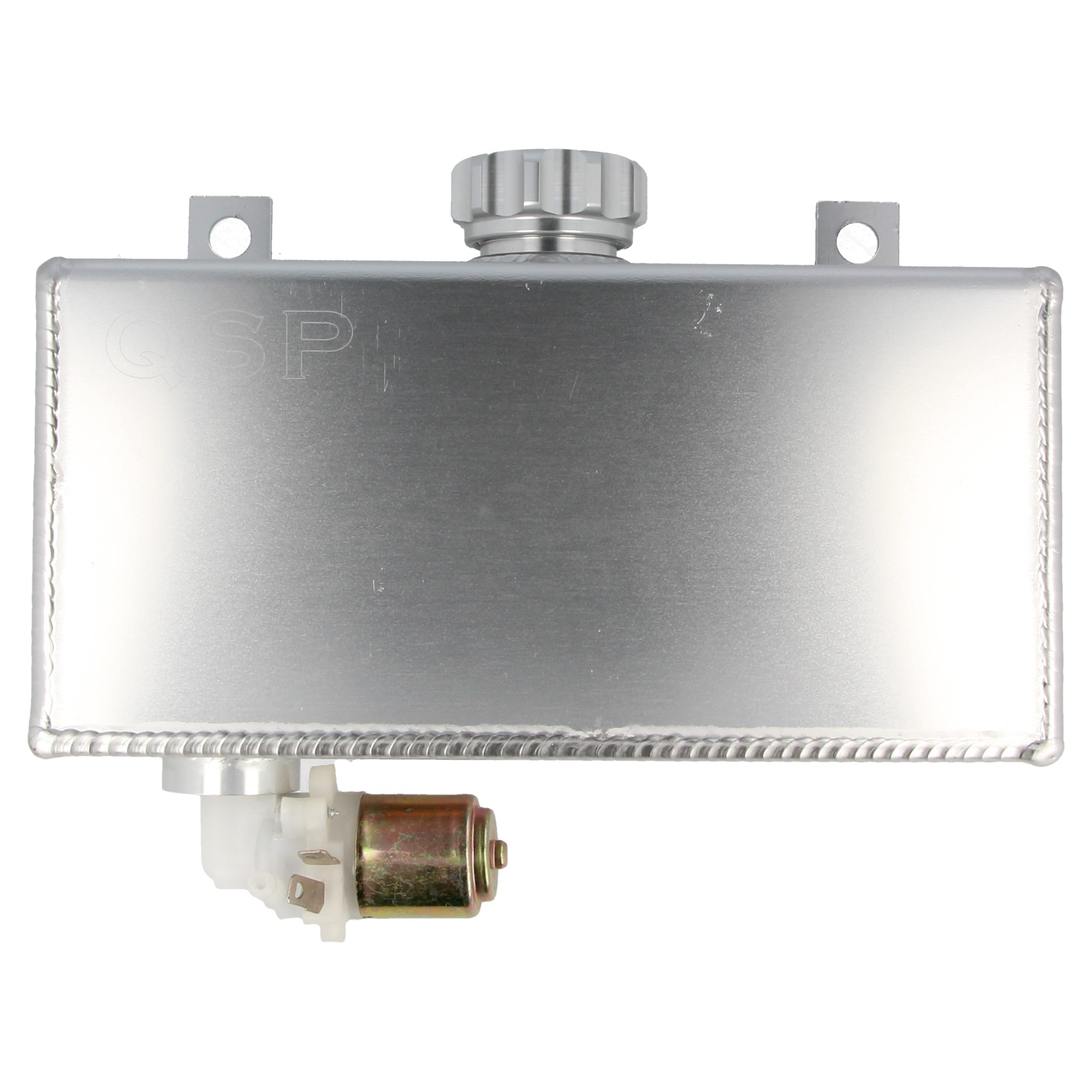 QSP Aluminium Scheibenwaschbehälter 1,6 Liter mit Pumpe horizontal silber