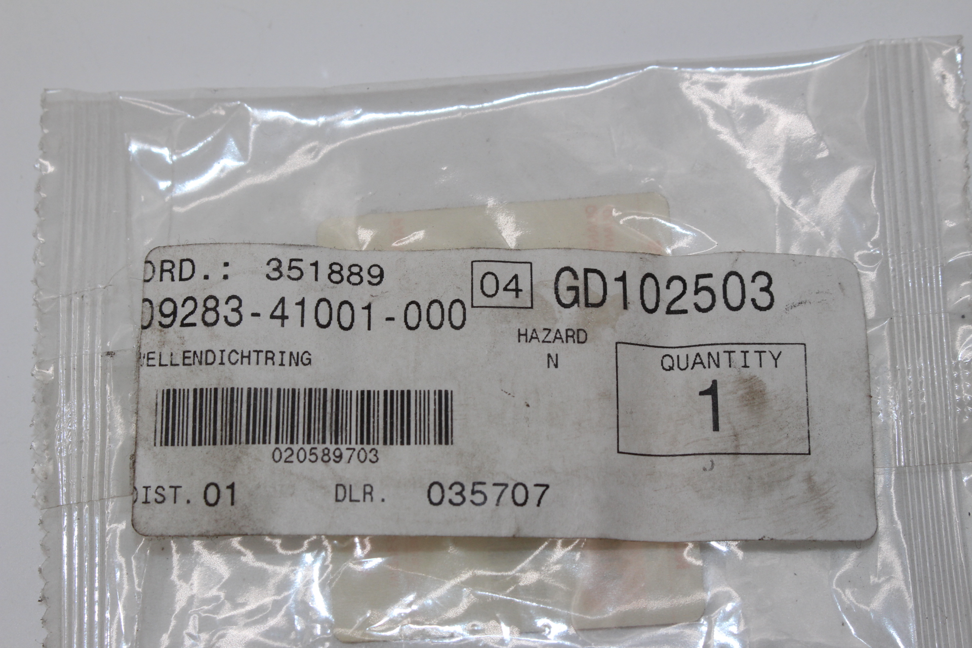 Suzuki Kurbelwellensimmering Wellendichtring  09283-41001 NEU NOS NEW