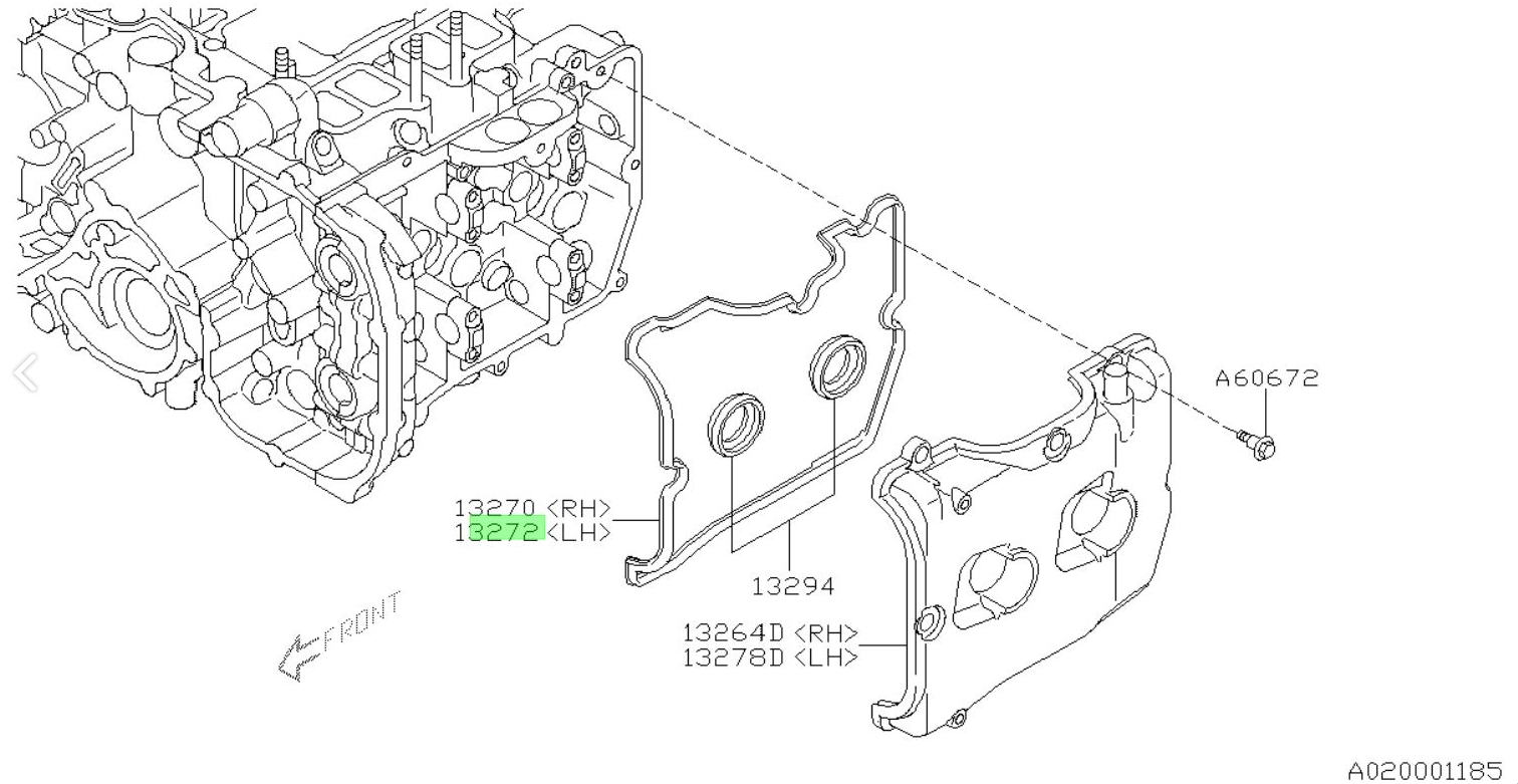 Ventildeckeldichtung links 13272AA160 für Subaru Diesel EE20 Forester, Legacy, Outback, Impreza, XV Ventildeckeldichtung links 13272AA160 für Subaru Diesel EE20 Forester, Legacy, Outback, Impreza, XV