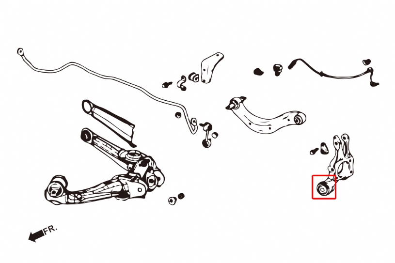 Hardrace Achsschenkelbuchse hinten für Honda Civic 8. FD, Civic 9. FG, FB