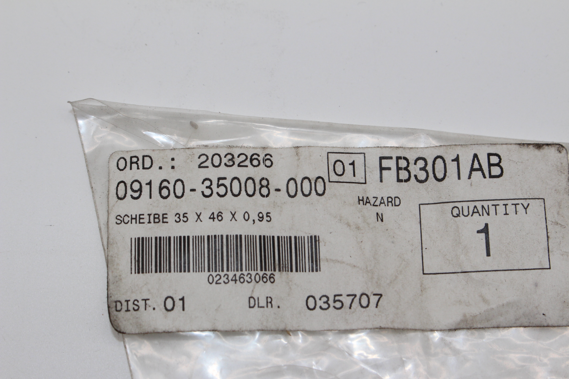 Suzuki washer Shim 35x46x0,95 09160-35008 NEU NOS NEW