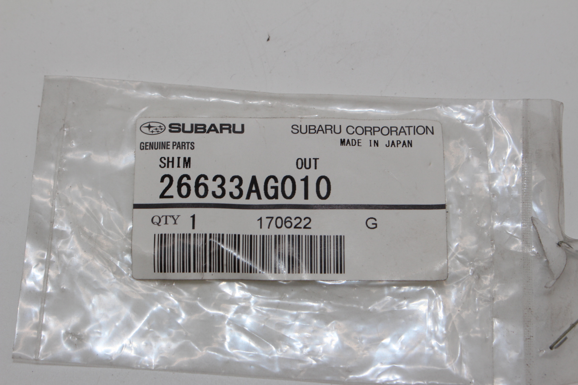 26633AG010 Disc Brake Pad Shim. And. Disk Brake (Rear, Inner, Outer) für SUBARU BRZ, Crosstrek, Forester, Impreza, Legacy, Outback, STI, WRX  2005 - 2023.