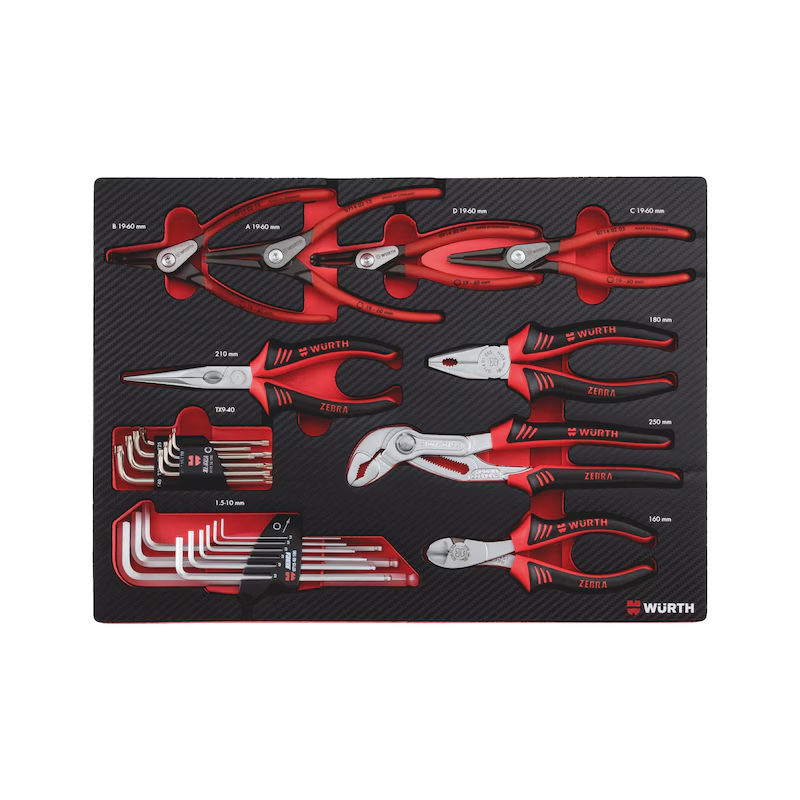 Würth ORSY System-Einlage Sicherungszangen Set 25-tlg Carbon-Optik 0965905917