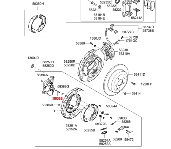 Hyundai 58323-3J000 Pin-Shoe Hold Down Pin Trommelbremse Hyundai Veracruz 2006-2012