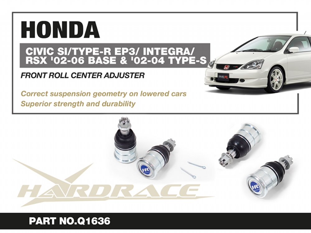 Hardrace Rc Adjuster unten vorne für Honda Civic 7. EM2, ES1, EP1/2/3/4, EU